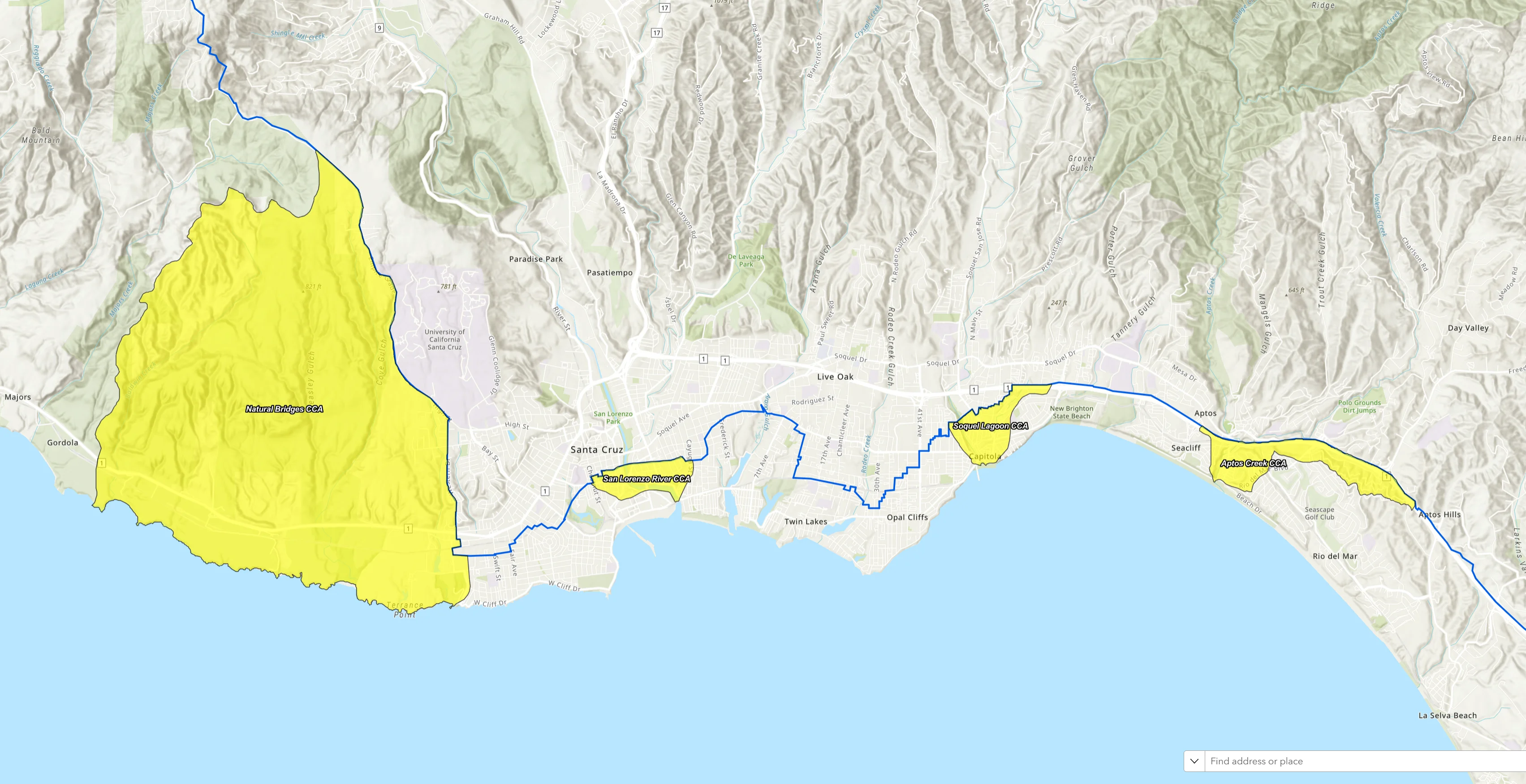 Coastal Commission map - Santa Cruz area